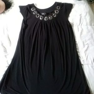 Black Dress with rhinestones.
